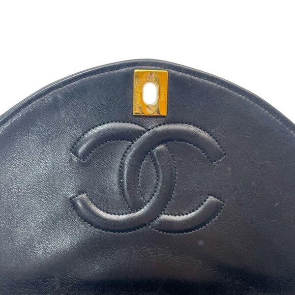 CHANEL 24K Vintage Timeless Classic Round Single Flap Bag Chain Purse - Picture 11 of 13